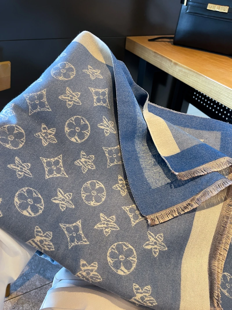 أزياء أنيقة سميكة الجاكار الاكريليك الكشمير وشاح طويل شال المرأة الخريف الشتاء الدافئة منديل الصيف كيب يلتف