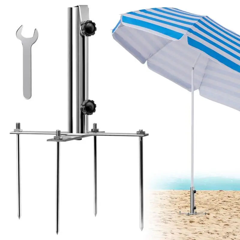 

Heavy Duty Umbrella Sand Anchor Multipurpose Anchor With Four Legs For Wind Resistance Umbrella Manual Garden Furniture Tools