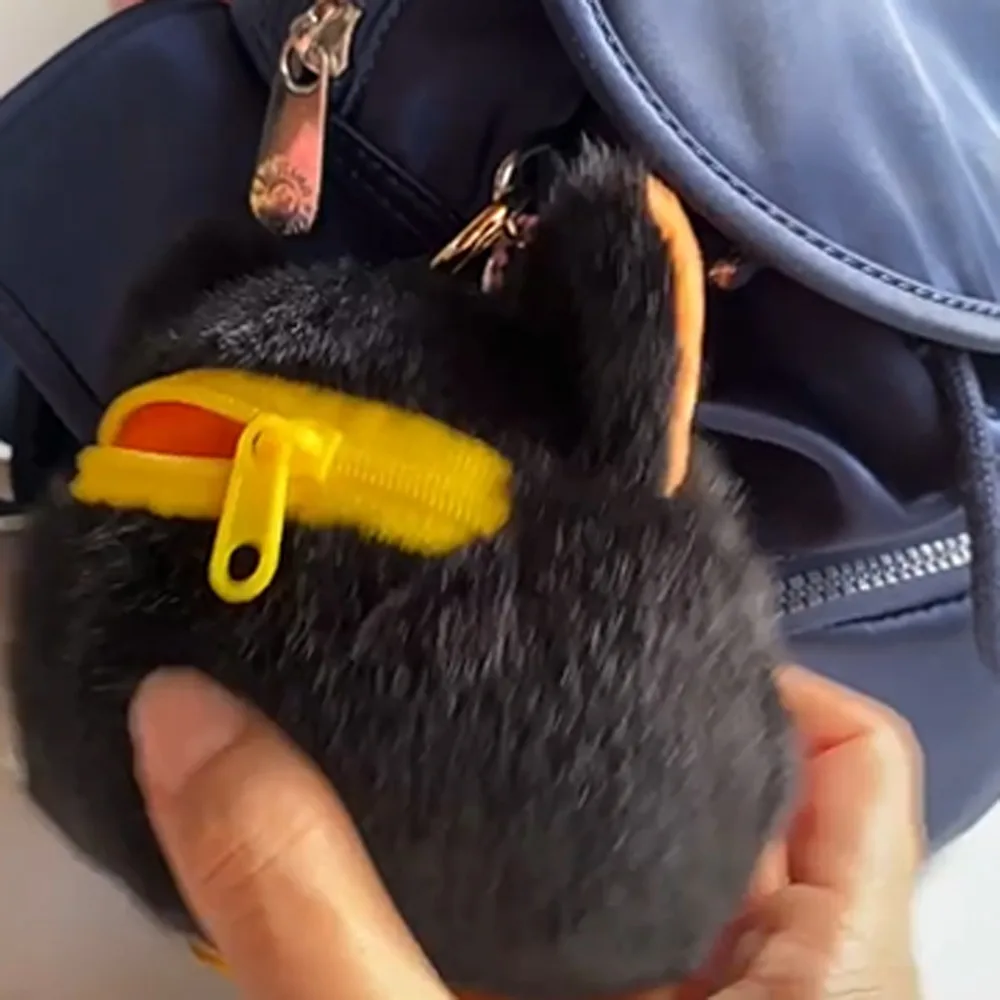 تغيير حقيبة التخزين القطة السوداء محفظة نسائية للعملات المعدنية حقيبة قلادة مع جرس القط المحفظة قلادة لطيف الكرتون سماعة حقيبة النساء الفتيات #4