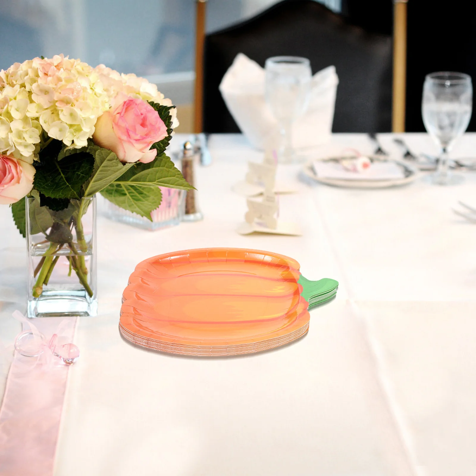 

20Pcs Halloween Pumpkin Paper Plates Disposable Party Dinner Plates Multifunctional Pumpkin Party Supplies Halloween