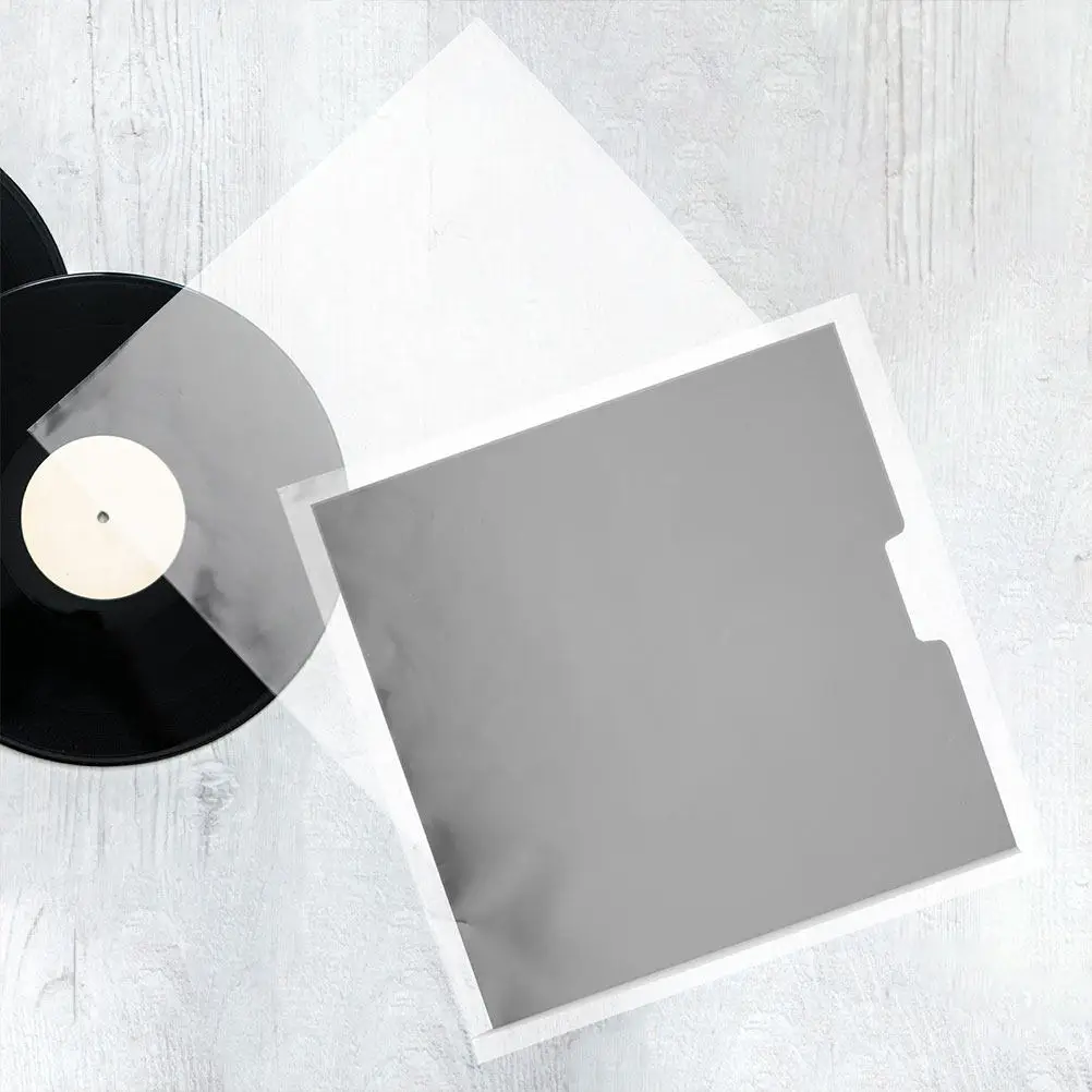 20Pcs Vinyl Record Outer Sleeves Self Adhesive Clear Protective Covers Dustproof Fingerprint Resistant Vinyl Record Sleeves