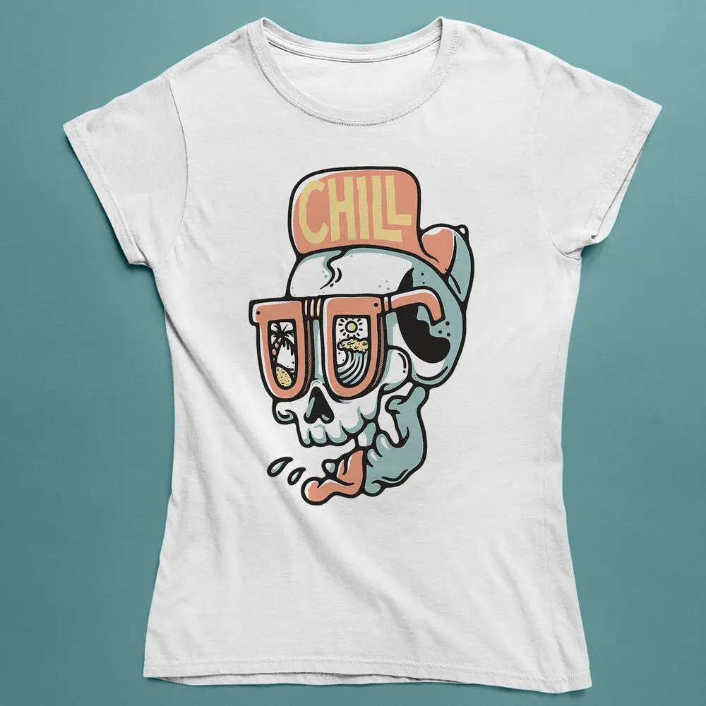 Camiseta gráfica Chill Skeleton – Cool Relaxed Skull - Camiseta para hombre y mujer