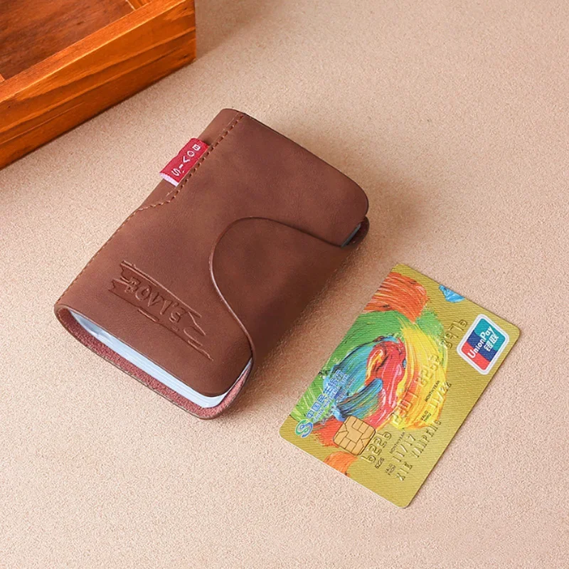 بو الجلود حامل بطاقة الأعمال بطاقة الائتمان حالة النساء الرجال منظم البطاقات الصغيرة المحفظة محفظة بسيطة