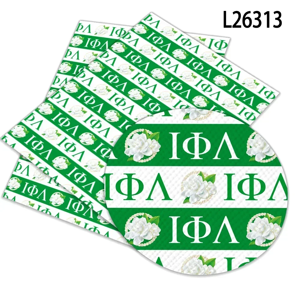 Sorority Iota Phi Lambda Artificial Leather Cross Pattern for DIY Bag Earring Craft Making 30*136cm