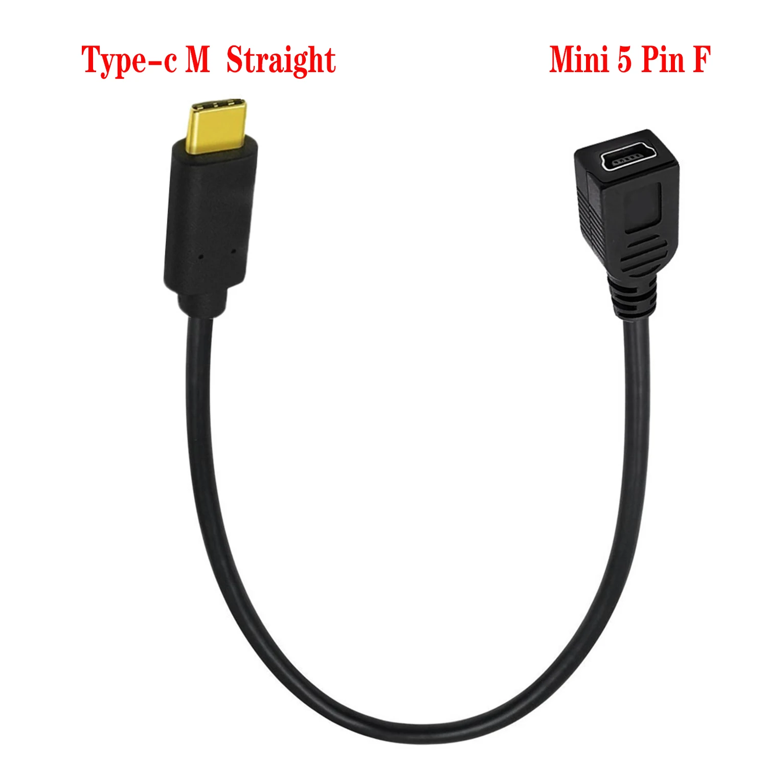 Gold-Plated USB 3.1  90 ° Bend Angled Type C Male to Mini/Micro 5-Pin B USB Female Adapter for Laptop, Macbook, Camera, HDD