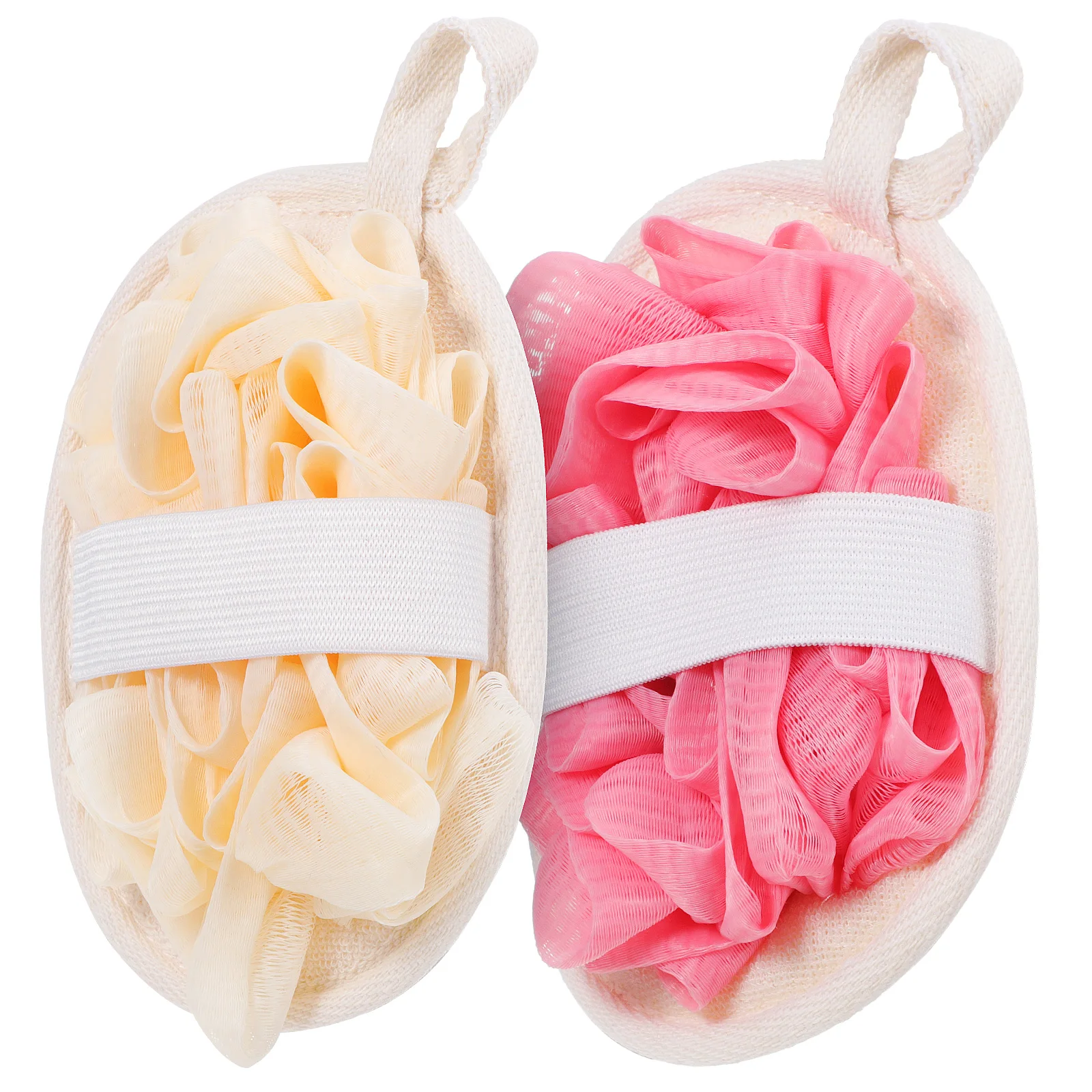 

2pcs Bath Loofah Ball Scrubber Handheld Exfoliating Pad for Women Men Soft Gentle Cleaning Shower Travel Body Scrubber