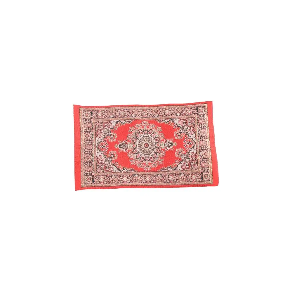 Tapete com padrão floral, acessórios para casa de bonecas, simulação de tecelagem, 1:12, casa de bonecas em miniatura, móveis para casa de bonecas