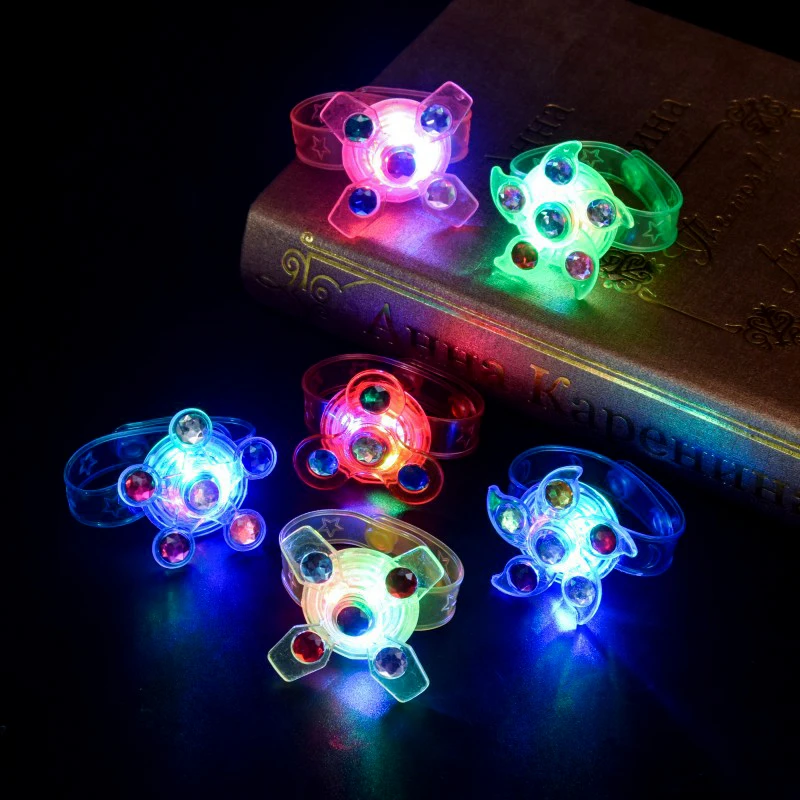 1PC Party Supplies Kid's Glow Watch LED Light Up  Spinner Toys Rotary Gyro Watch Glow In The Dark Party Favors Gifts