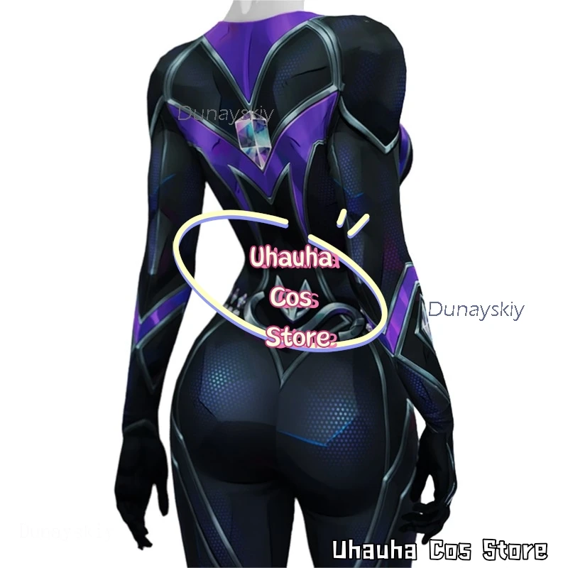 aBcUCs*Black Hardy Cat Cosplay Costume Mv Rivals Game Clothing Women Default Black Jumpsuit Wig Halloween Carnival Sexy Roleplay view 4