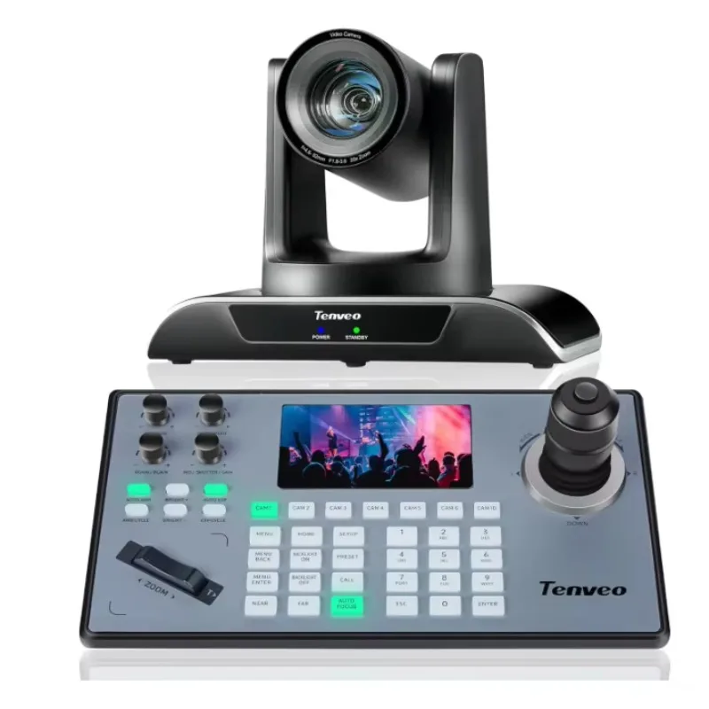 TEVO-VHD620A+KB200PRO 20x Zoom USB 3.0/HDMI/RJ45/SDI PTZ Conference Cameras And PTZ Joystick Controller Keyboard For Live/church