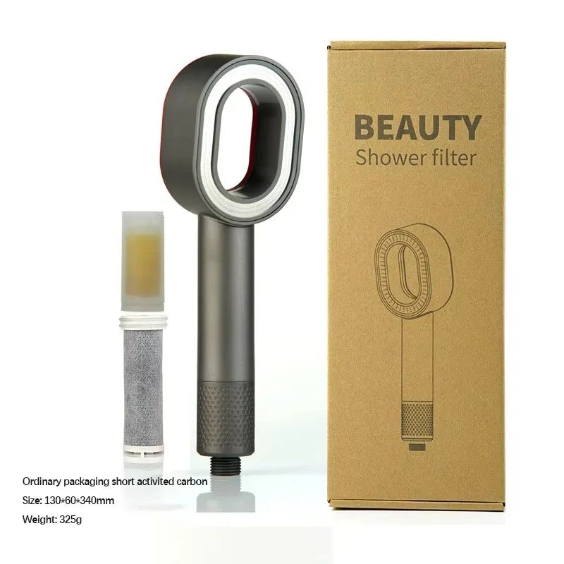 Handheld Filtered Shower Head Set With Carbon Fiber Cartridge Removable Bathroom Shower Filter Purifier Vitamin C