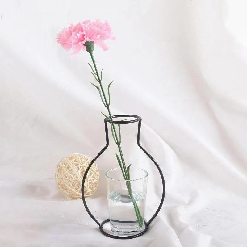 1 قطعة الحديد ريترو ستايل زهرة زهرية نبات معدني حامل الجدول وعاء الشمال تصميم ديكور المنزل