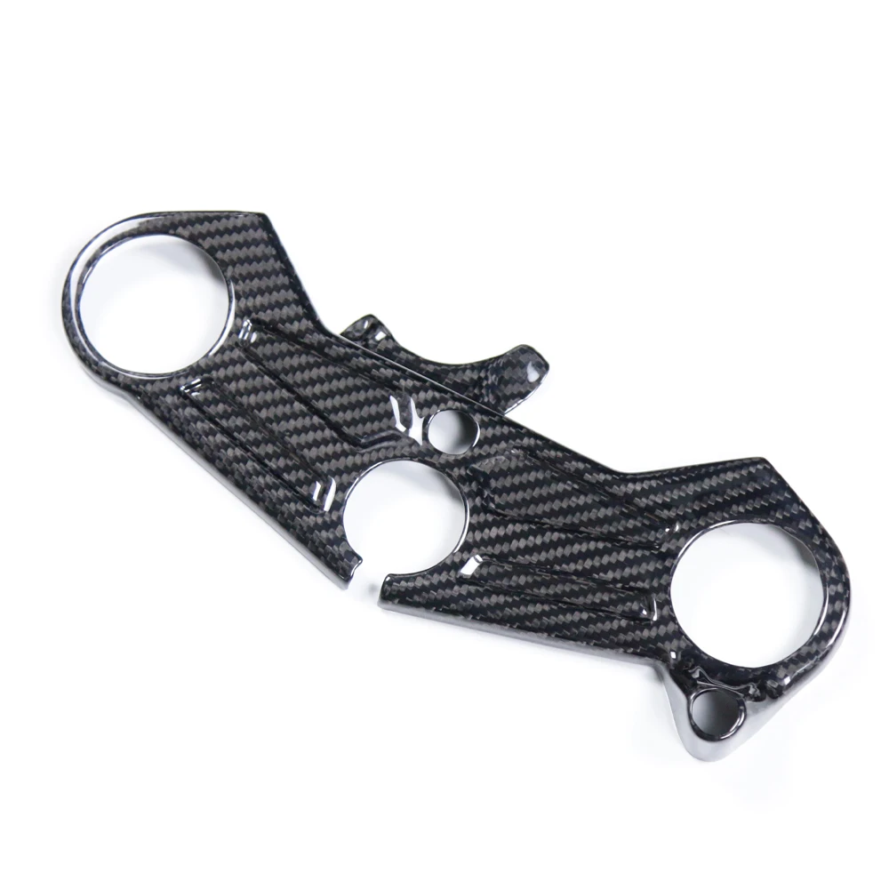 

STLF STLF AKOSO 100% 3K Twill Glossy Dry Carbon Fiber Ultra Light Upper Top Triple Clamp Cover for Ninja ZX10R 2016-2020