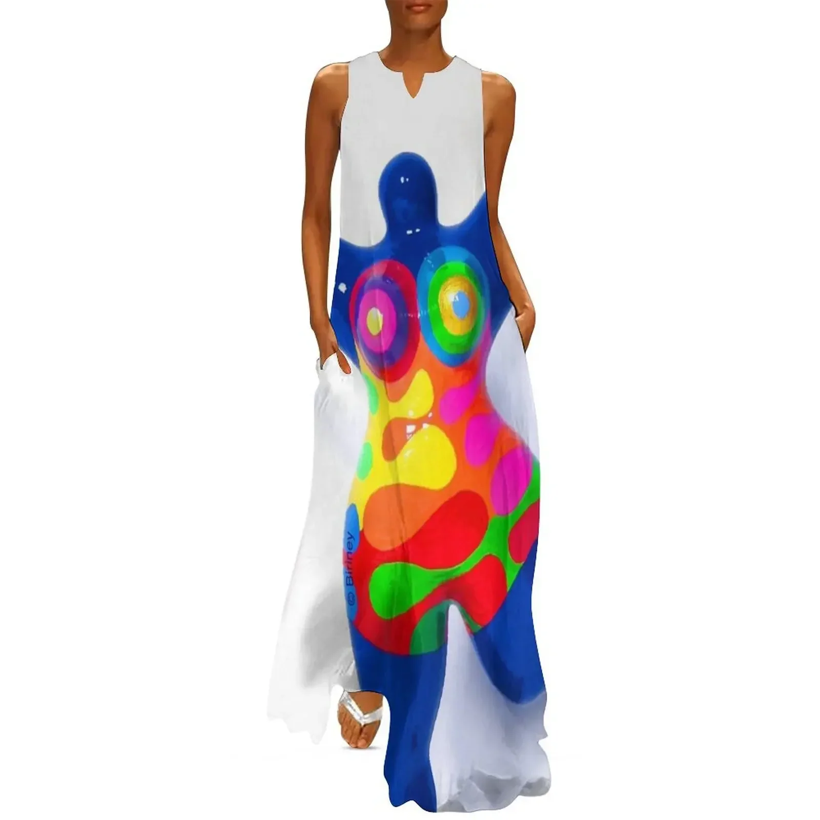 

Blue Nana Biriney - tribute to Niki de Saint Phalle Long Dress sensual sexy dress for women beach outfits for women Dress