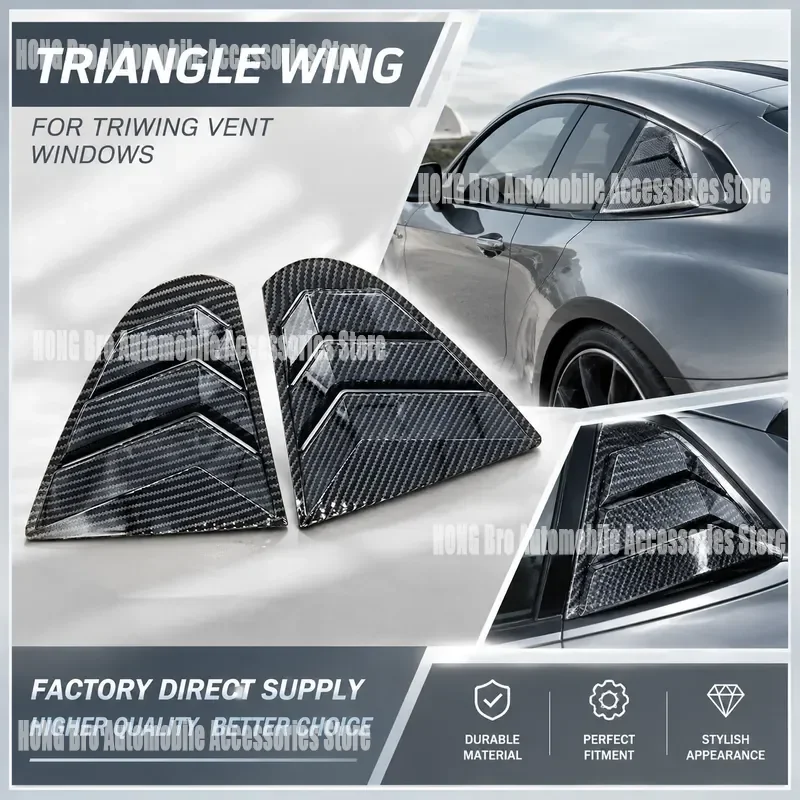 For Mitsubishi Lancer 2009-2016 Rear Triangle Window Louvers Exterior Car Styling Trim Decoration Accessories