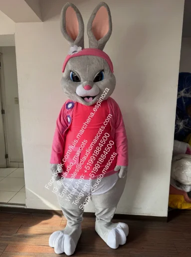 

New Adult Hot Sale Foam Easter Female Bunny Girl Cartoon Mascot Costume Plush Christmas Fancy Dress Halloween Mascot Costume