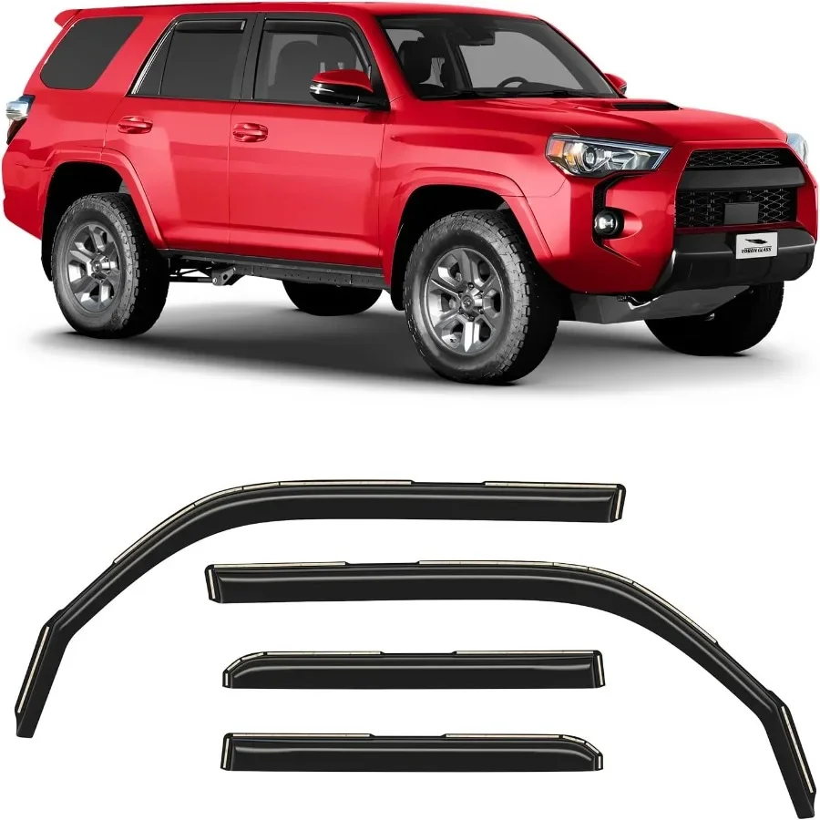 

InChannel Сверхпрочные дождевики для 4Runner 20102024, дефлекторы окон, вентиляционные оконные козырьки, 4 шт. 220101, разработанные для Enh