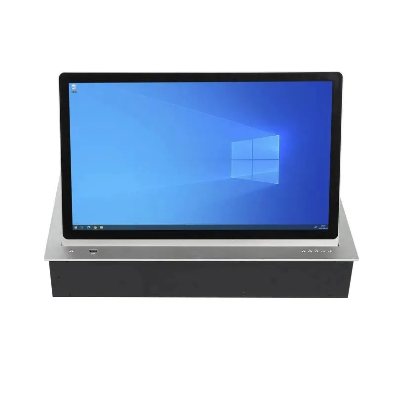 15.6 23.8 Inch Ultra Thin Electric Flip LCD Monitor Hidden Desk Display Elevator Bracket for Meeting Room