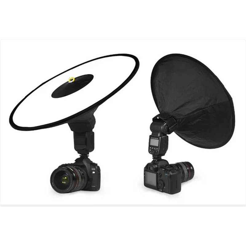 AAAEL-2X العالمي 44 سنتيمتر فلاش مستدير سوفت بوكس المحمولة طوي نمط Speedlite الناشر عاكس حزام ل فلاش الكاميرا