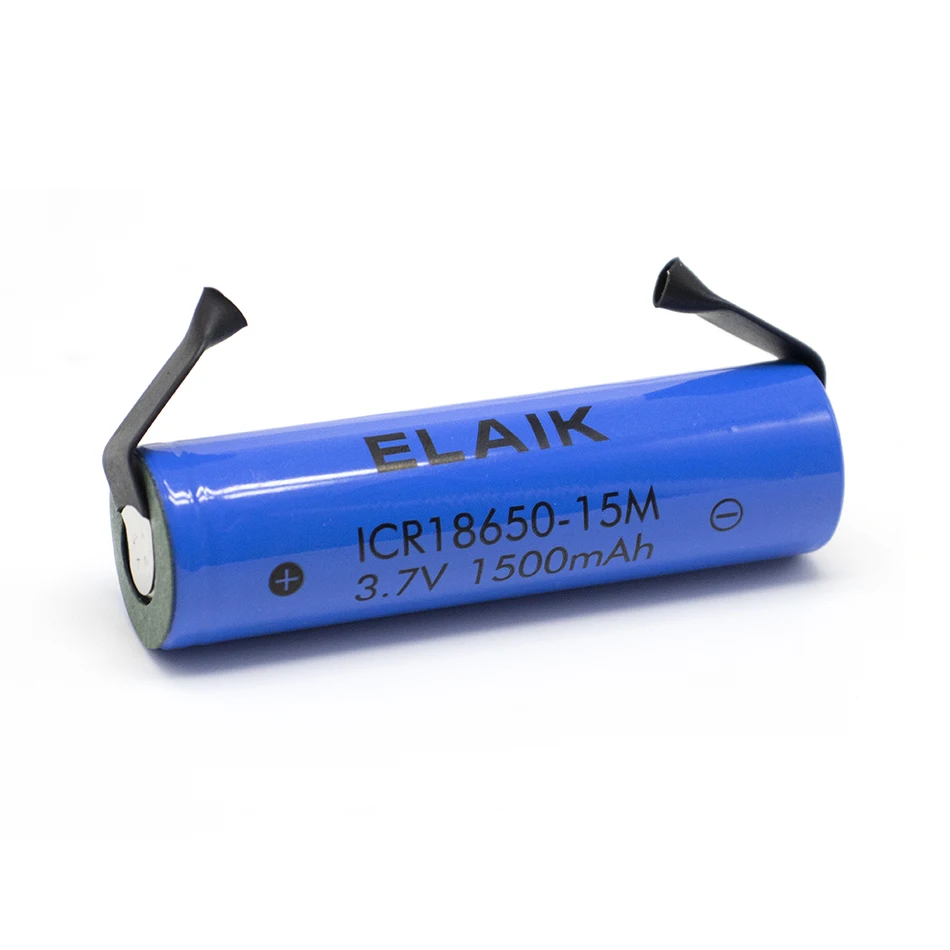 18650 3.7V 1500mAh Energy storage rechargeable lithium battery for small flashlight battery Small fan battery 15m-Nickel