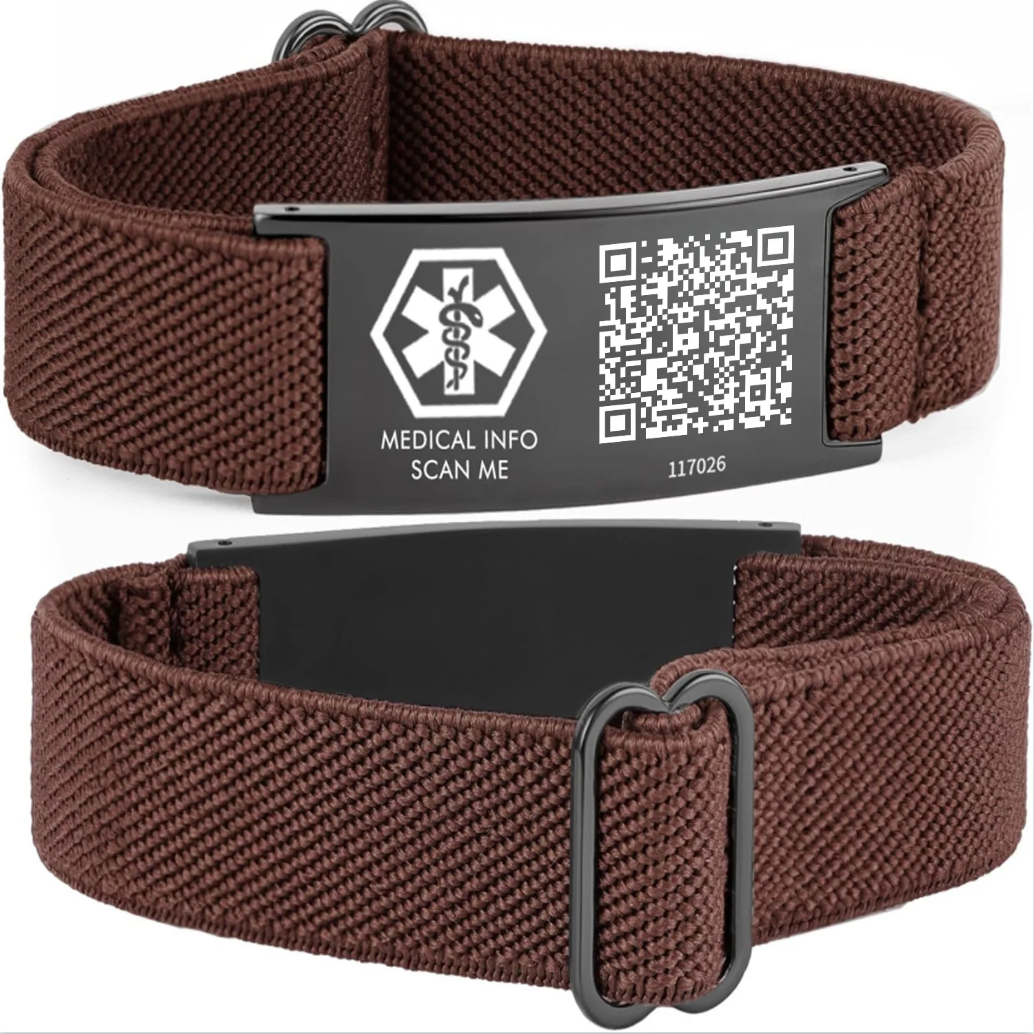 

Adjustable Medical ID Bracelets Free Carving Men and Women Applicable QR Code NFC Digitalization Medical Alarm Wrist Strap