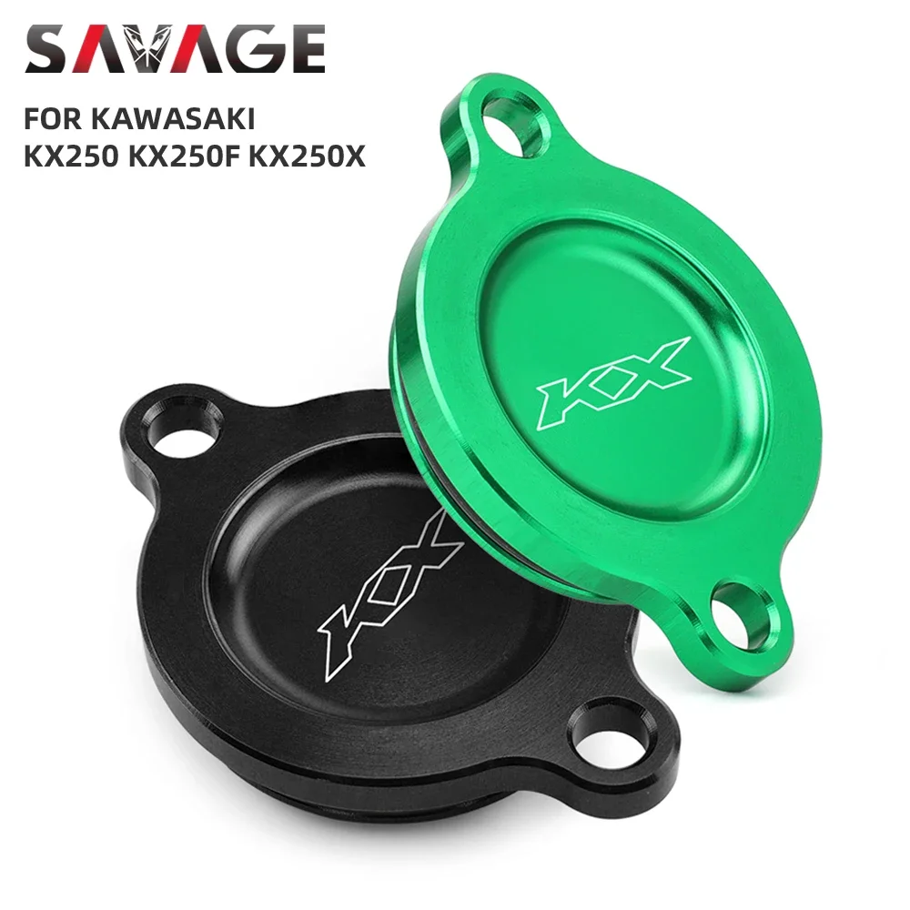 Engine Oil Filter Cap For KAWASAKI KX250F 2005-2019 KX250X KX250 2019-2024 Motorcycle Accessories CNC Filter Cover KX 250 F X