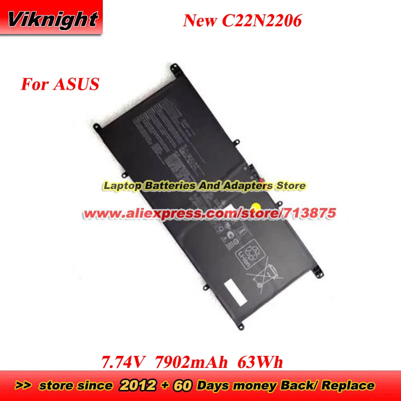 New C22N2206 Battery 0B200-04320000 7.74V 7902mAh 63Wh for ASUS Zenbook S 13 OLED 2023 UX530 UX5304VA UX5304MA UX5304VA-XS76T