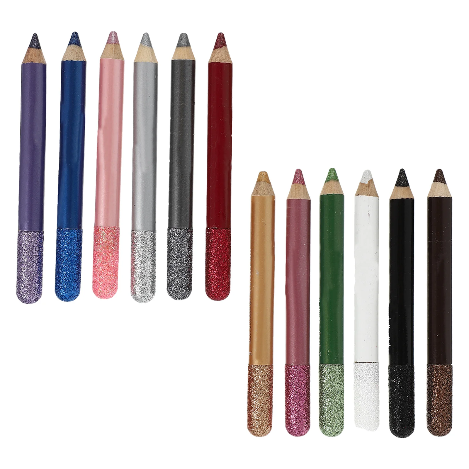 12Pcs Eye Shadow Sticks Colorful Shimmer Glitter Makeup Pens Long-Lasting Cosmetics Set Portable Gift for Women Party Use