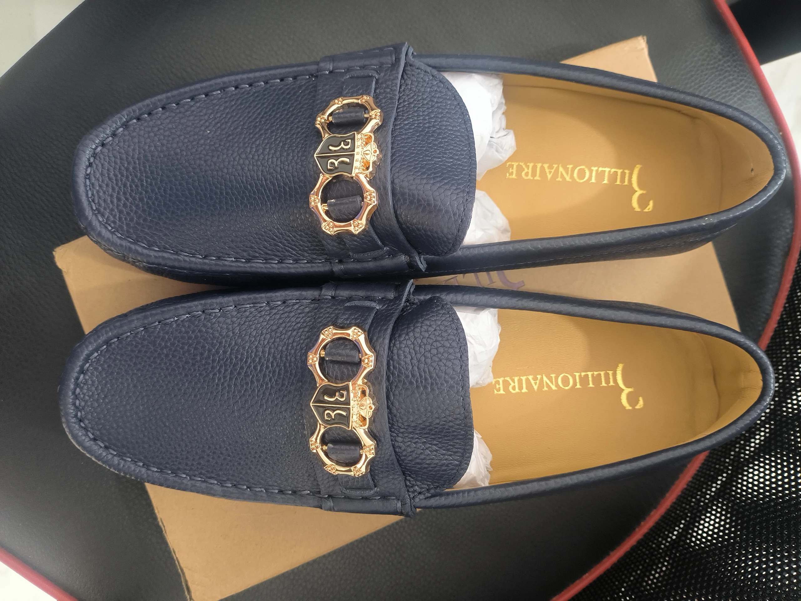 BILLIONAIRE BLLIYOSS Men Shoes Lychee Patterned Calf Leather Comfort High-Quality outdoor European Metal OLD MONEY Newly rich
