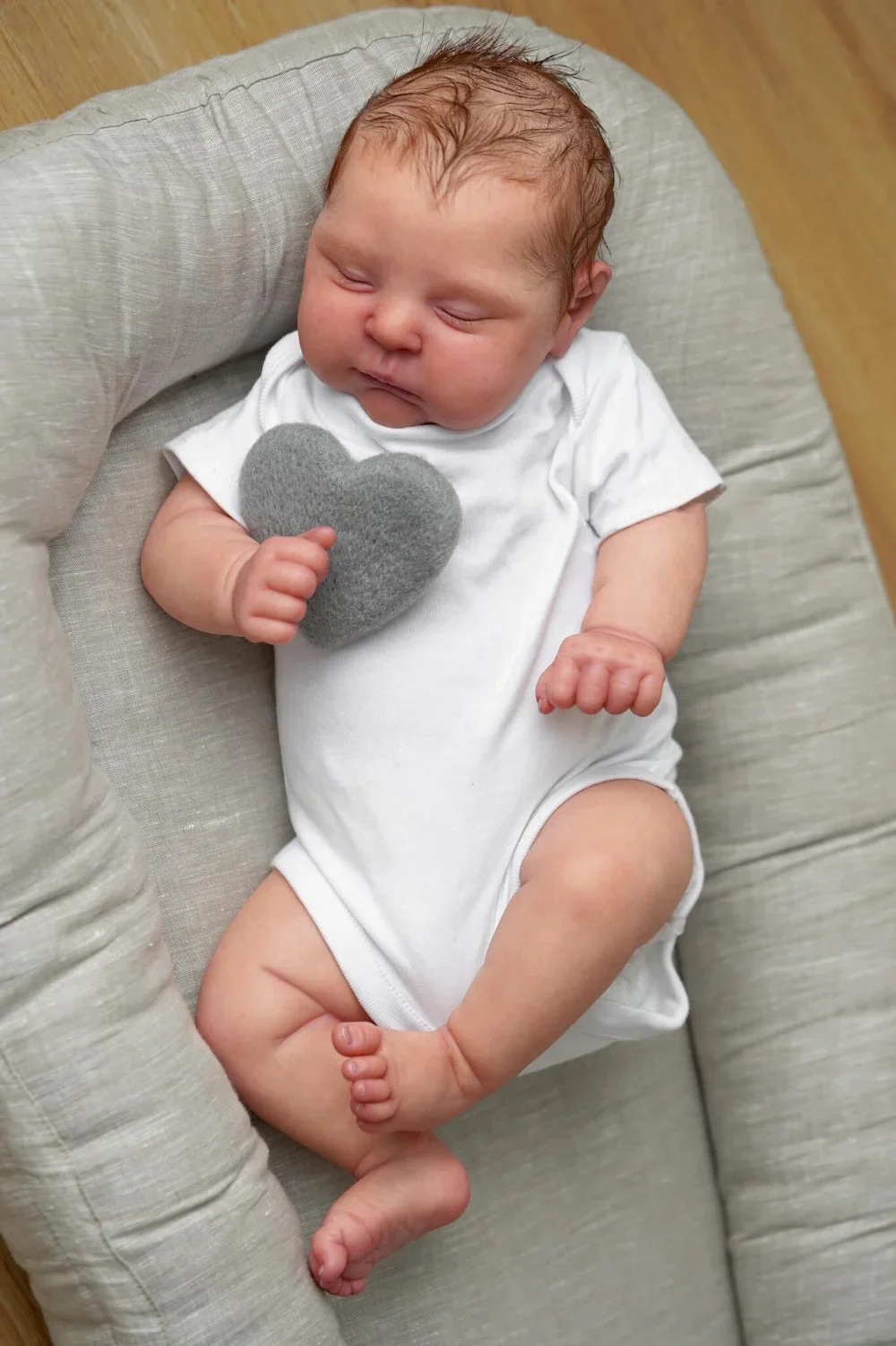 48CM Complete Doll Reborn Baby Doll Peaches Already Painted 3D Skin with Hand Visible Veins Handmade Real Looking Baby Dolls