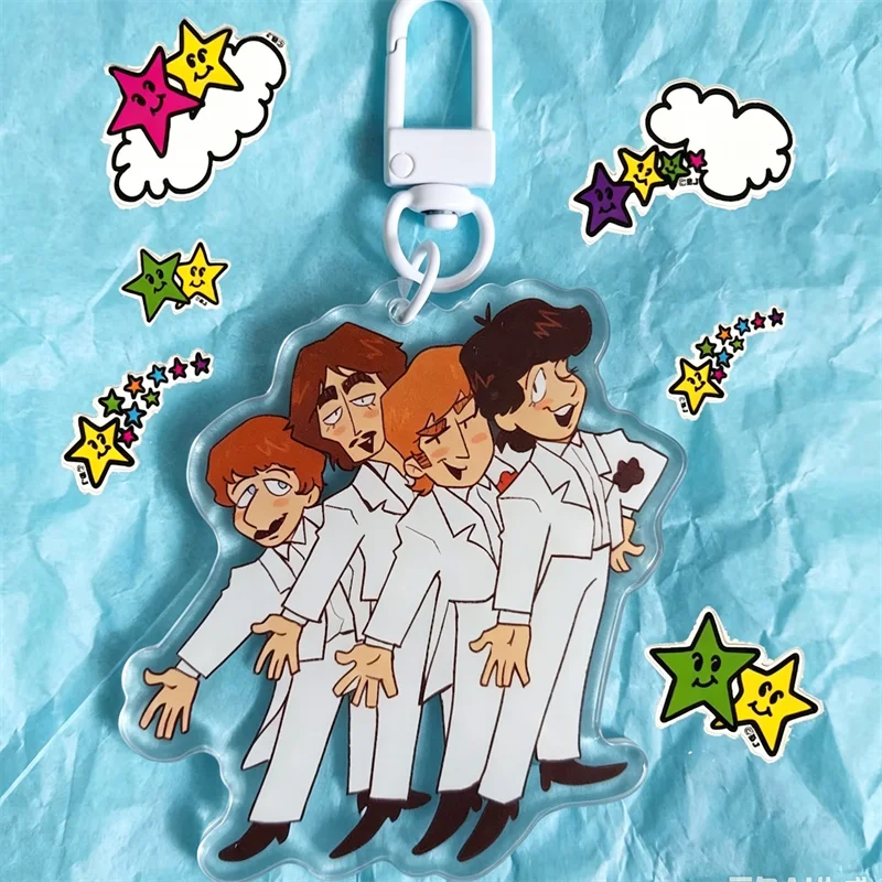 The Beatles Magical Mystery Tour Acrylic Keychain Bag Charm Pendant Collectible Gift for Fans