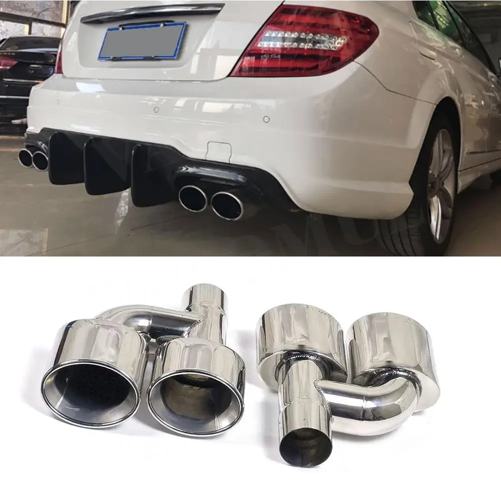 

VACOMUL for C Class Stainless Steel Exhaust Muffler Tailpipe for Benz W212 E63 AMG W204 C63 4Outlet Exhaust Tailpipe Car Styling