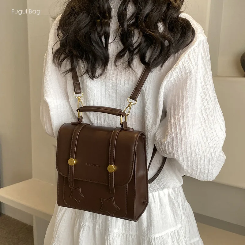 Women's Backpack with A High-end Feel New Minimalist Solid Color Trendy and Versatile Fashion Commuting and Leisure