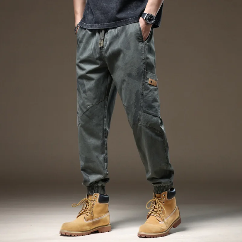 New 2024 Large Pocket American Workwear Casual Pants Men's High-End All-Match Ankle-Length Pants Outdoor Mountaineering Pants