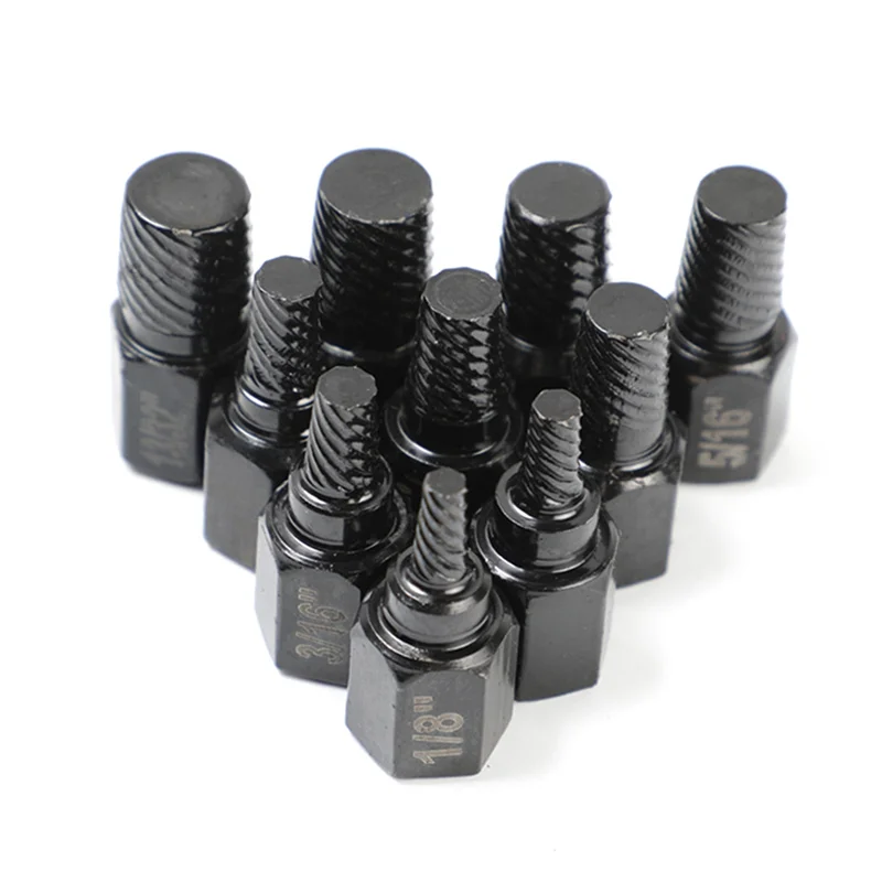 

BHBD-10Pcs Screw Extractor Kit Damaged Screw Remover Set Metal Easy Out Drill Bits Broken Bolt Stud Remover Multi-Spline