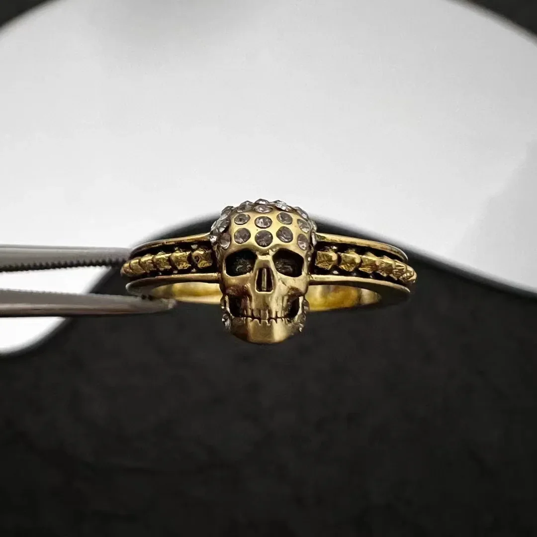 

New 2023 Trendy Hot Sale Brand Jewelry Rings For Women Anniversary Gifts Punk Skull Skeleton Adjustable Open Ring Vintage Design