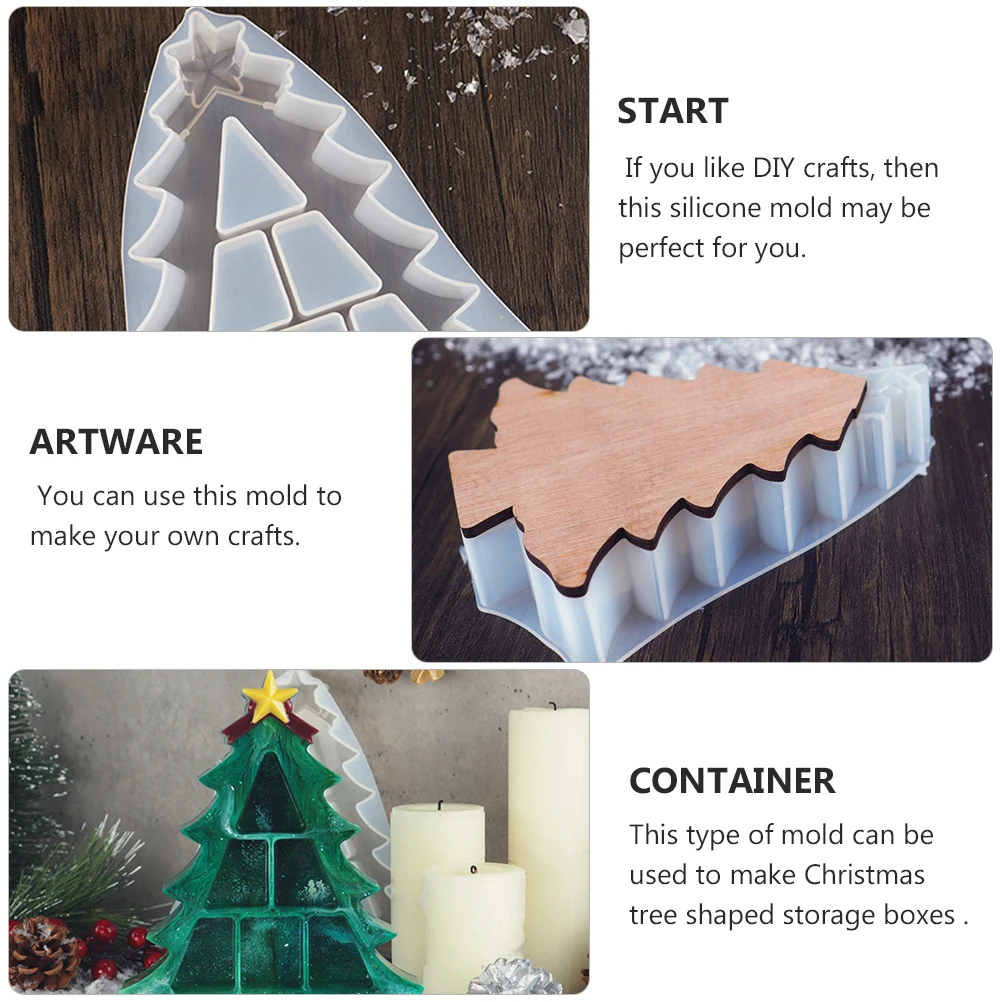 

High Transparency Silicone Christmas Tree Mold for DIY Storage Box Creative Crystal Epoxy Handmade Mold Silicone Die