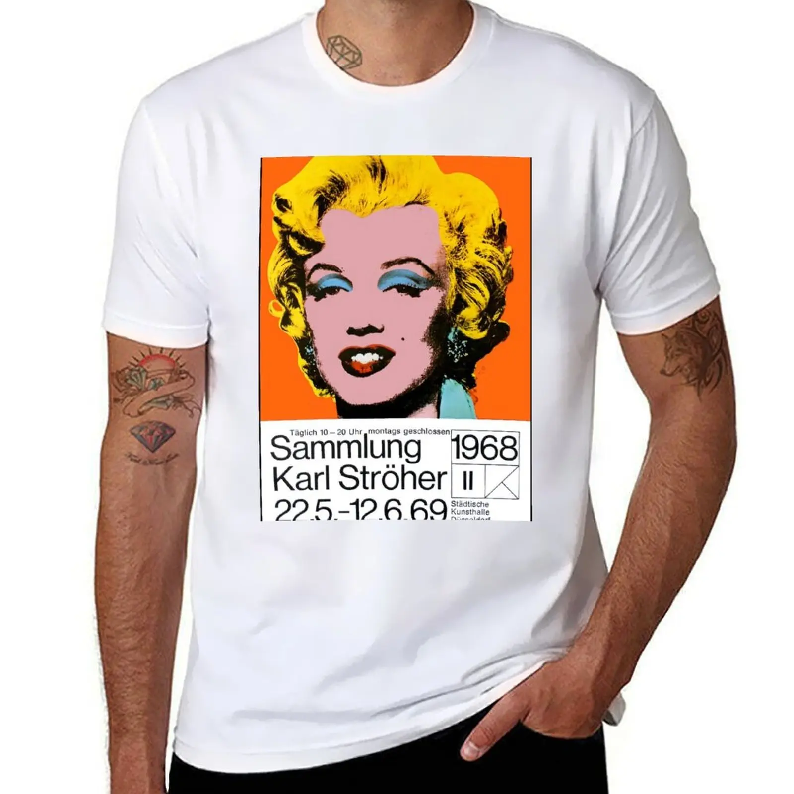 

WARHOL: винтажная футболка с художественным шоу 1968, футболка Dusseldorf Germany, мужская футболка из 100% хлопка, мужская дизайнерская футболка