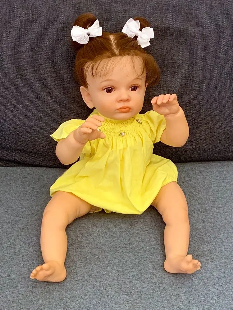 

Reborn doll 58cm 23inch bebe reborn reallista de silicone Baby reborn lifelike Rooted Hair Children Toys girl toddler doll