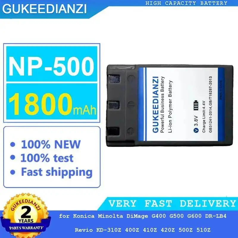 

NP-500 Camera Battery Lightweight 1800Mah For Konica Minolta Dimage G400 G500 G600 DR-LB4 Revio KD-310Z 400Z 410Z 420Z 500Z 510Z