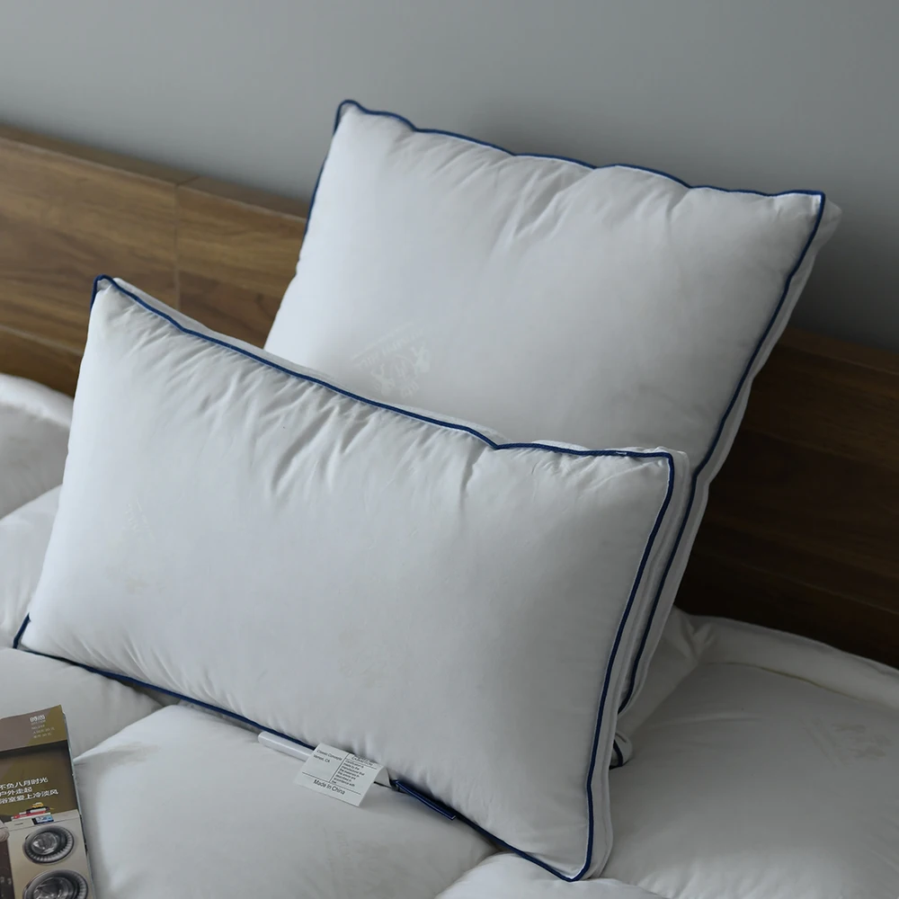Down Pillow 100% Goose Down Feather Household Down Pillow Three Layer Down+Feather+Down Pillow Size Height Can Be Customized
