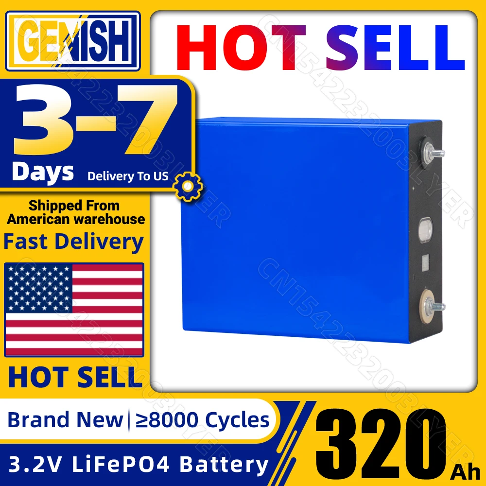 PWOD 320Ah Lifepo4 خلايا 3.2 فولت Batteria الصف أ 8000 + دورات ليثيوم فوسفات الحديد قابلة للشحن لتقوم بها بنفسك 12 فولت 24 فولت 48 فولت لعربة جولف RV