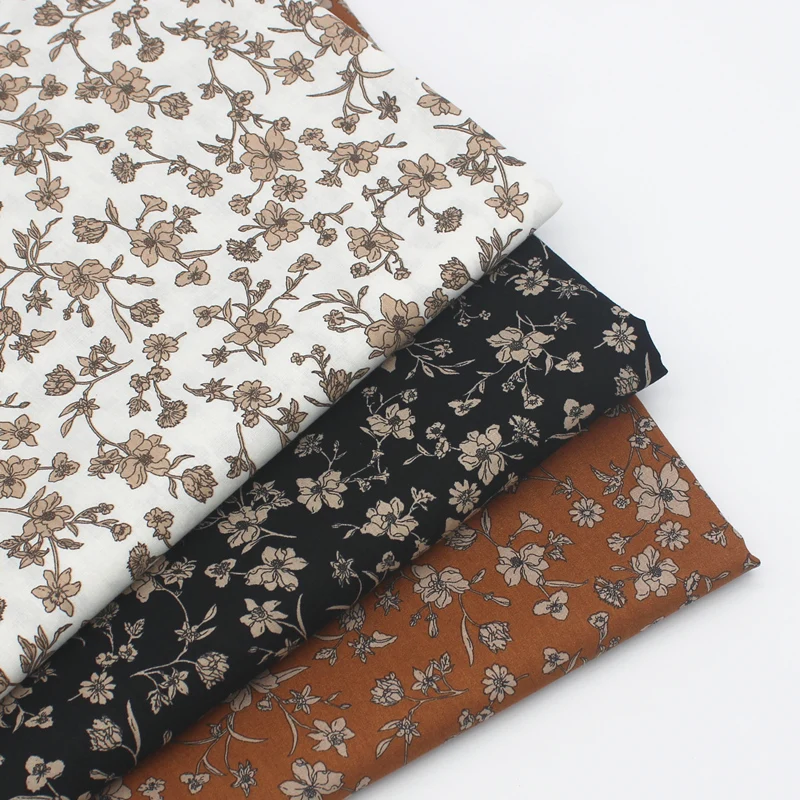 145x50cm Fresh Air Cotton Floral Cloth Dress Shirt ing Fabric Pure Active Printed Plain