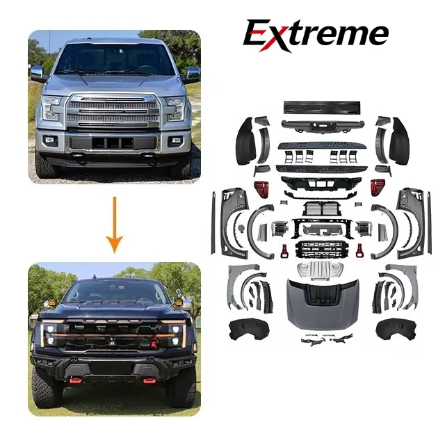 Suitable for 15-24 Fordd F150 Upgrade 24 Raptorr R Body Kit Headlight Grille Wheel Eyebrow Fender Skirts Refit