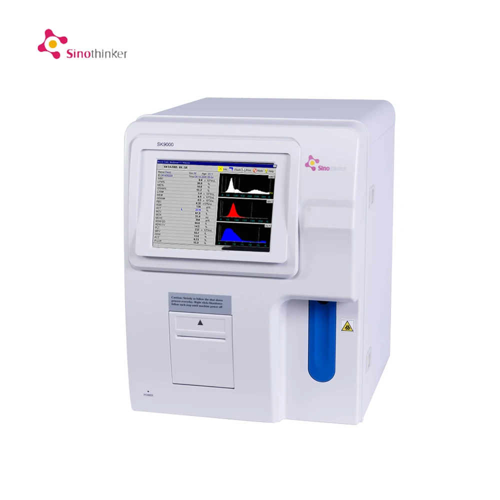 Lab Instrument Full-auto 3 Part Differential Hematology Analyzer 60 Test/Hour Cell Blood Counter with Color Touch Screen