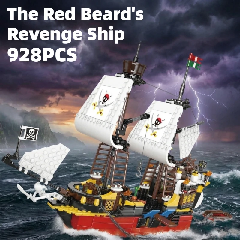 

928PCS The Red Beard's Revenge Ship Building Blocks Toys Sets Holiday Decorative Ornaments Bricks For Kids Adult Christmas Gifts