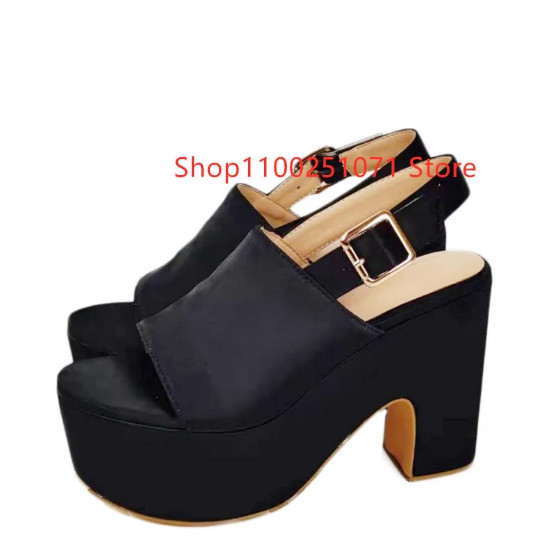 SHOFOO shoes Fashionable women\'s high heel sandals. About 11 cm heel height. Summer women\'s shoes. Thick soled shoes. SIZE:34-46