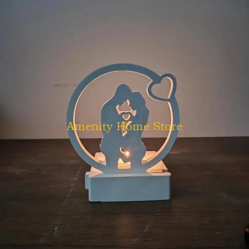 

F26C Mother Day Theme Resin Molds for DIY Craft Holder Room Decorations, Mother Day Holder Molds with Base