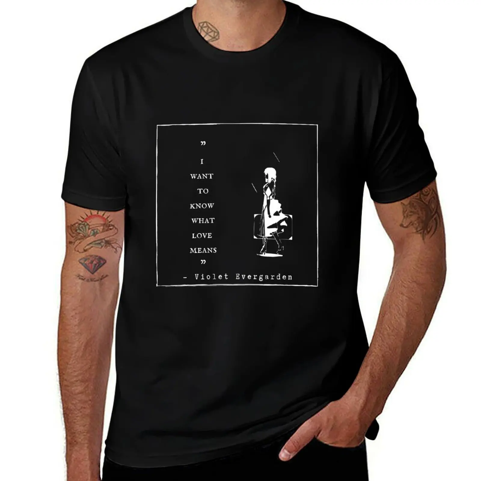 T-shirt Violet I Want To Know What Love Means Evergarden, T-shirt décontracté à manches courtes assorti à tout