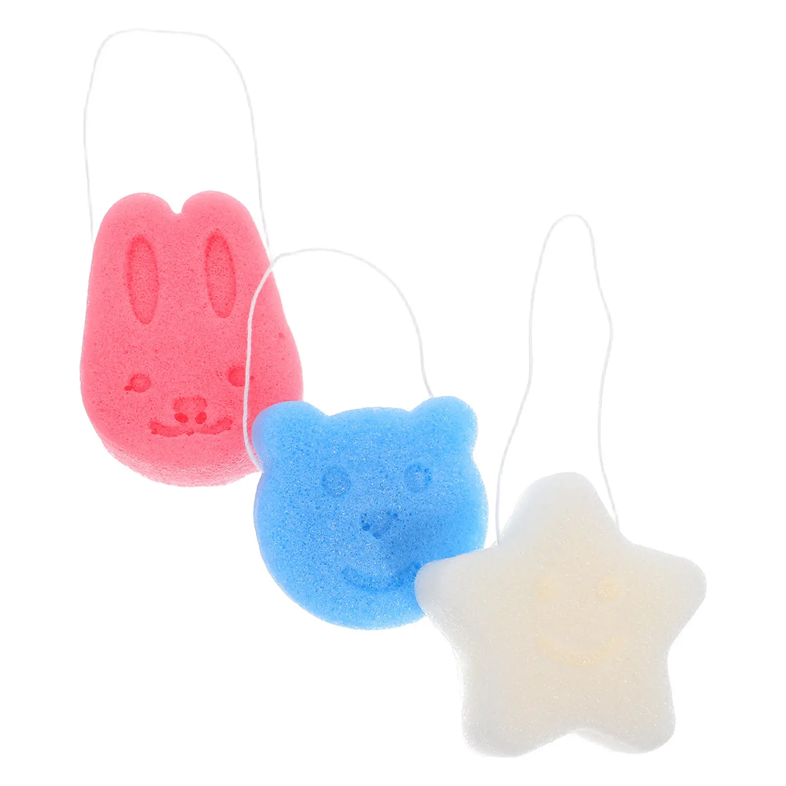 3Pcs Baby Bath Sponge Soft Konjac Cartoon Bear Bunny Star Shapes Toddler Shower Sponge Infant Face Body Cleanser - view 3